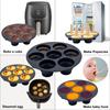 Seven-hole Cake Mold Foldable Air Fryer Baking Mold Round DIY Porous Cake Mold Food-grade Silicone Kitchen Accessories