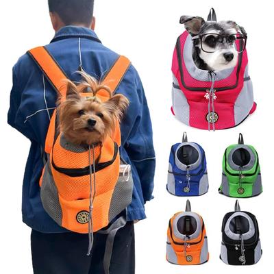 Doppelter Schulter-Reise-Rucksack für Haustiere, tragbarer Outdoor-Katzentragebeutel, Fronttasche für Haustiere, atmungsaktiver Mesh-Rucksack