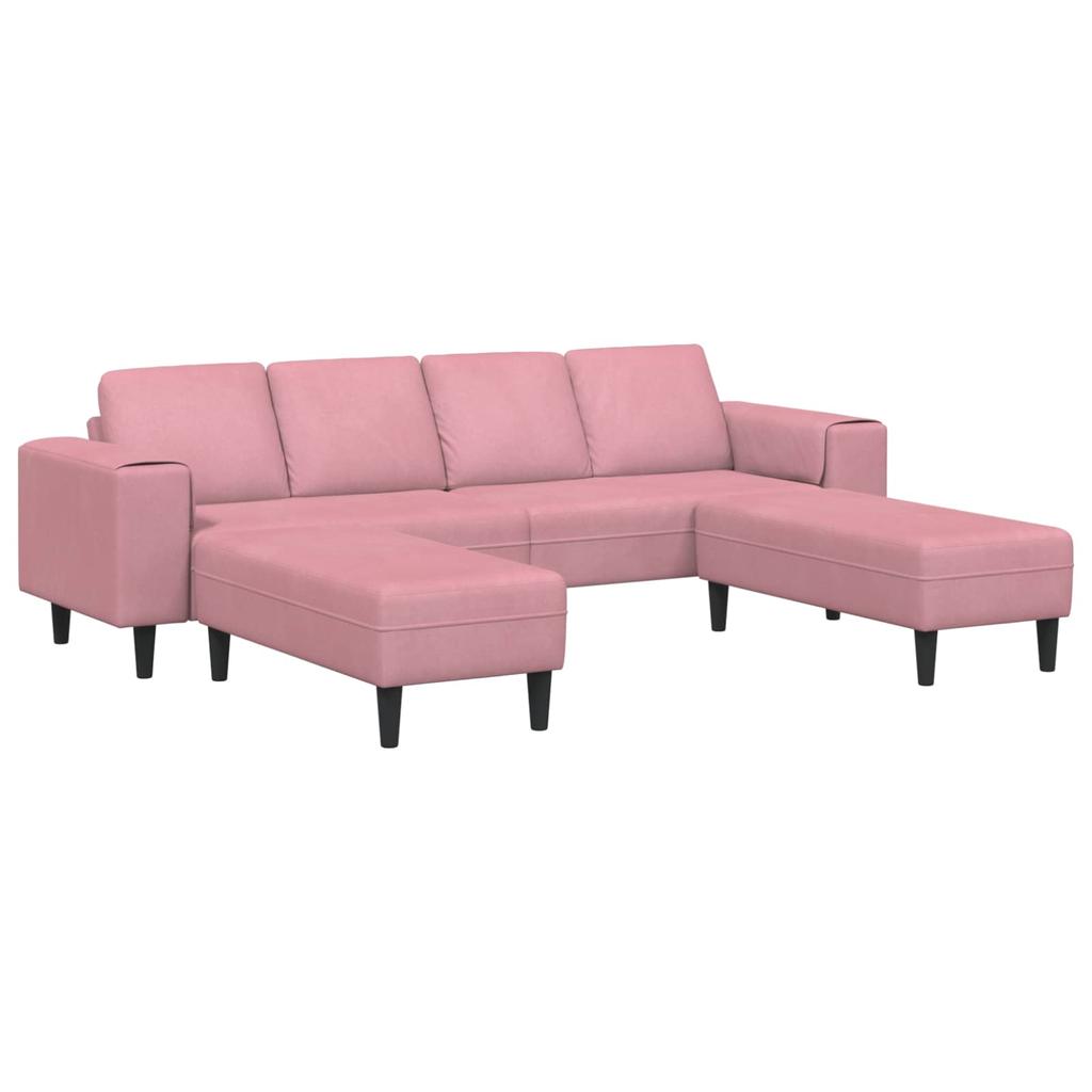 Living Room Sofa 3 Pcs Pink 250 X 188 X 76 Cm
