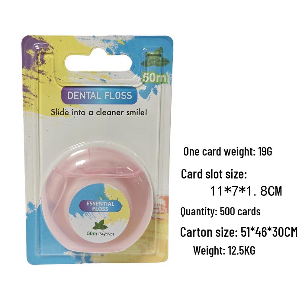 Extra Soft Mint Micro-Waxed Nylon Dental Floss, 50M - Disposable Interdental Cleaner