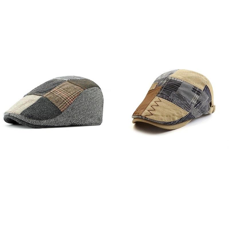 Men Beret Hat Cotton Buckle Adjustable Newsboy Hats Cabbie Gatsby Cap