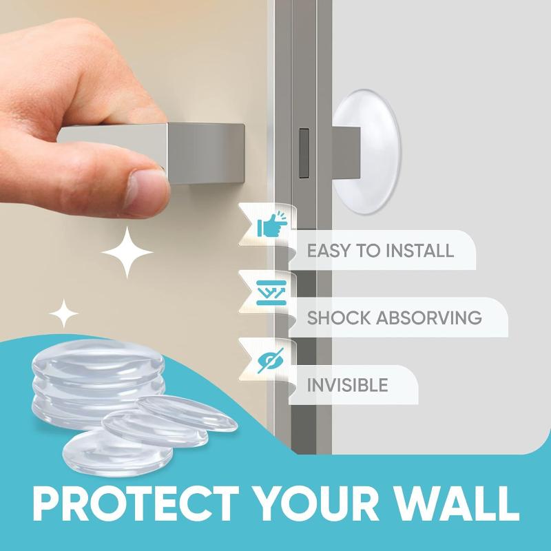 3/6/8Pcs Transparent Soft Silicone Door Stopper Bumper Self-Adhesive Stickers Wall Protector Muffler Furniture No Trace Anti-Cra