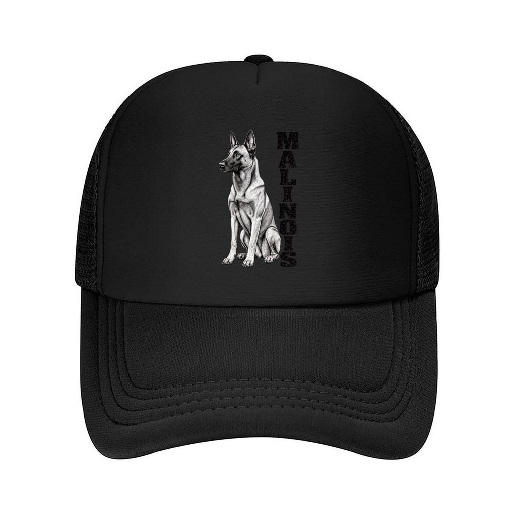Distressed Malinois Vertical Typogra Mesh Baseball Cap For Womens Unisex FeUnisex Beach Dad Hat Hip Hop