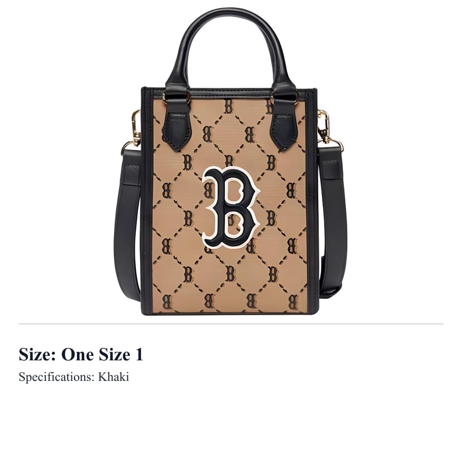 MLB Polyester Tote Bag, Shopping Bag, Handbag, Shoulder Bag, Crossbody Bag Mini Women's Khaki 7ACRM062N-43BGS