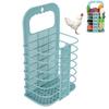 Cesto Pieghevole per Pollo e Verdure Gallo Gallina Frutta Appeso Mangiatoia Strumento di Alimentazione (blu)