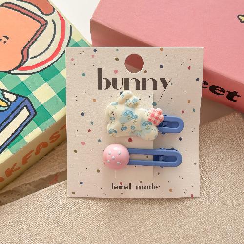 3pcs/set Cartoon Rabbit Cute Barrettes Hair Clips Hairpins Polka Dot Girls Sweet Hair Rope Ties Elastic Hair Bands Kids Headwear