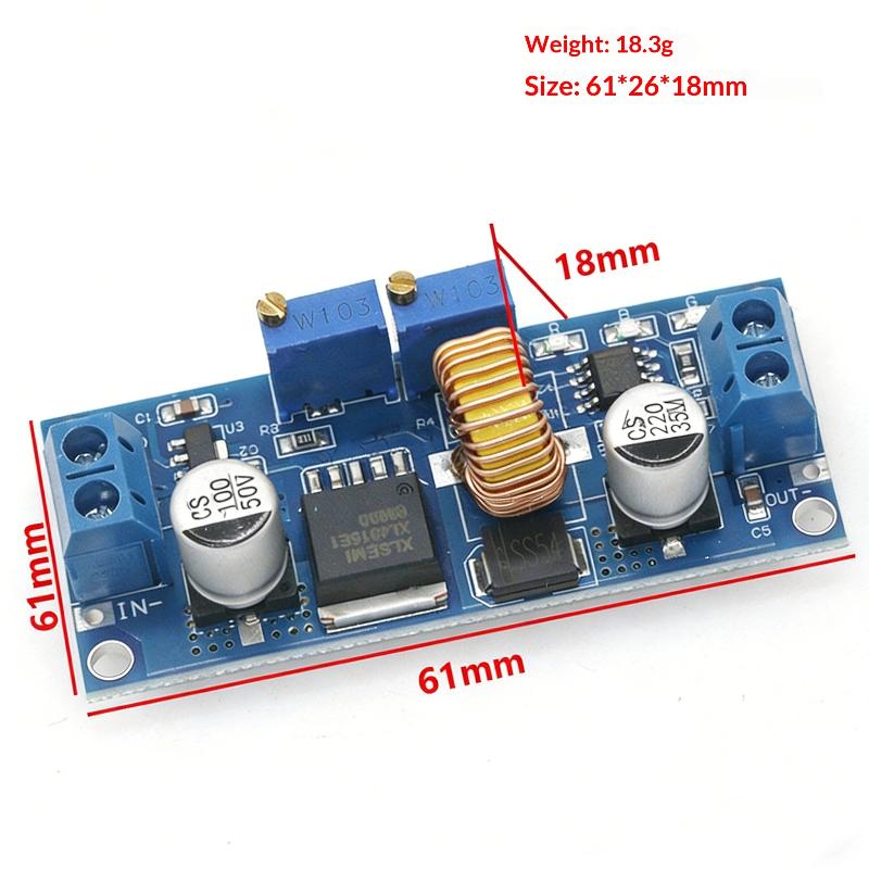 1 Stück XL4015 Einstellbares 6-38V auf 1,25-36V Step-Down-Netzteilmodul CC/CV 5A Lithium-Ladegerätplatine