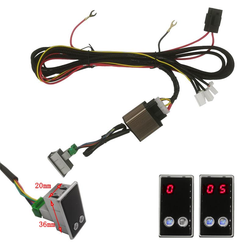 Car Seat Heater Universal 12V Carbon Fiber Heat Pads Set Dual Control System 5 Levels Digital Display Switch With Harness Kit