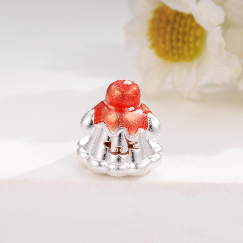 Sterling Silver 999 Heart-Shaped Sugar Dog Beads for DIY Jewelry and Handwoven Rope Accessories.