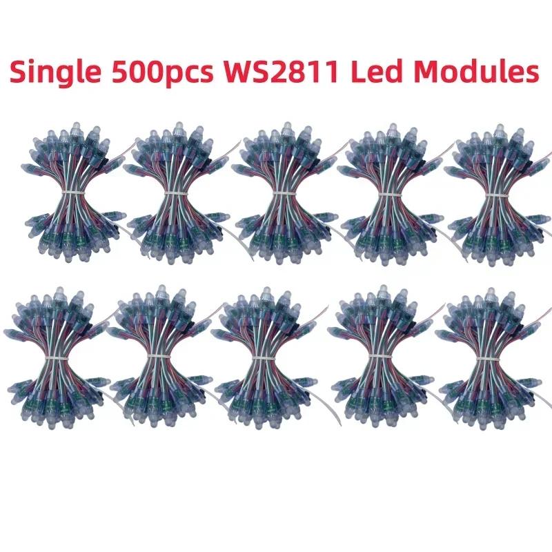 

500-1000 шт. 12 мм WS2811 Полноцветный светодиодный пиксель Комплект T1000S DC 5V IP68 водонепроницаемый RGB цвет 2811 1903IC Цифровой светодиодный Рождественский свет