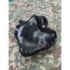 Maschera Facciale Mezza Faccia in Acciaio con Doppia Cinghia V1, Maschera Protettiva Tattica Camo per CS Airsoft Wargame Allenamento