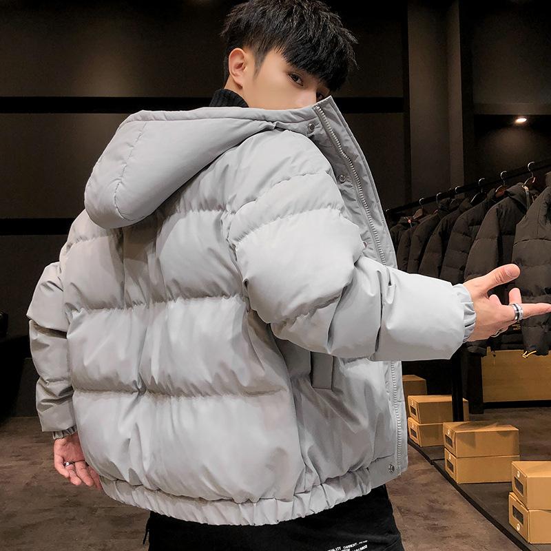 

Мужская зимняя куртка Harajuku Colorful Bubble Coat, мужская уличная хип-хоп парка, корейская желтая черная одежда, пуховики M серый