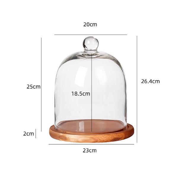 Holzpaletten Transparente Glasabdeckung Staubschutz Kuchenform Snack Dessertteller Kuchenständer Ausstellungsständer Frischhalteabdeckungen