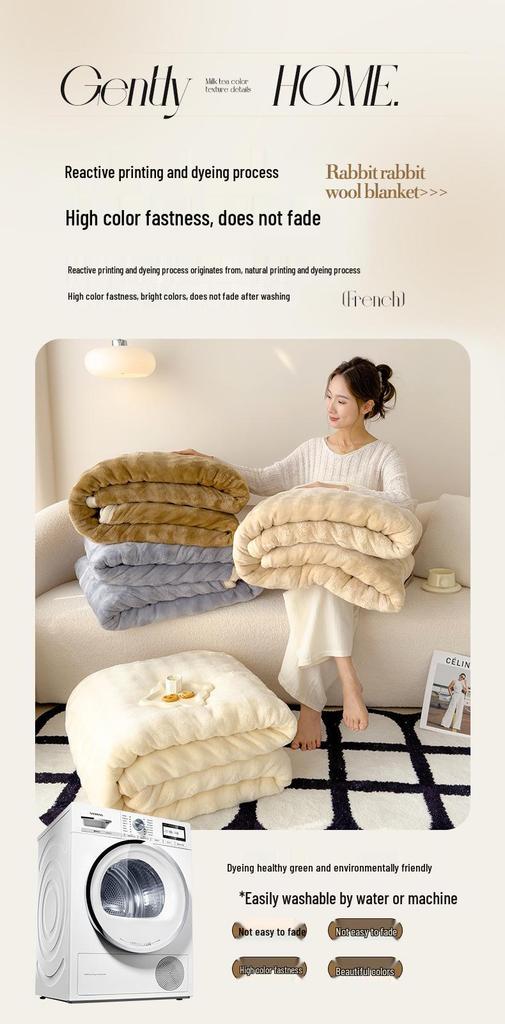 Bubble Fleece Coral Blanket for Office or Sofa