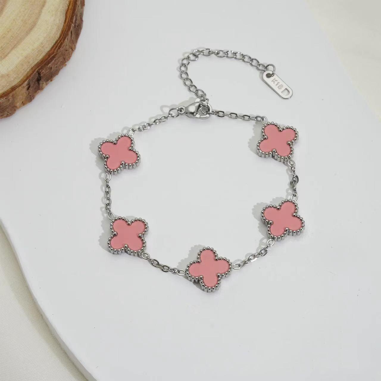 

Классический 13-мм двусторонний браслет «Четырехлистный клевер», титановая сталь, модная легкая роскошь, женские украшения