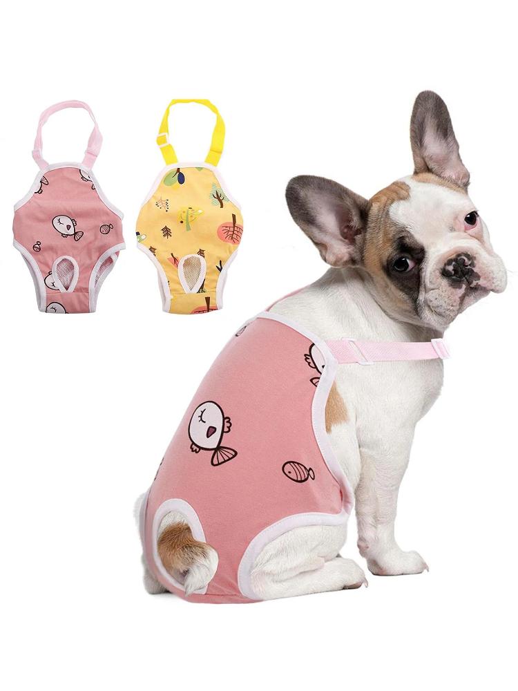 Female Dog Shorts Diapers Suspenders Physiological Pants Washable Underwear Diapers Sanitary Panties French Bulldog Small Dogs
