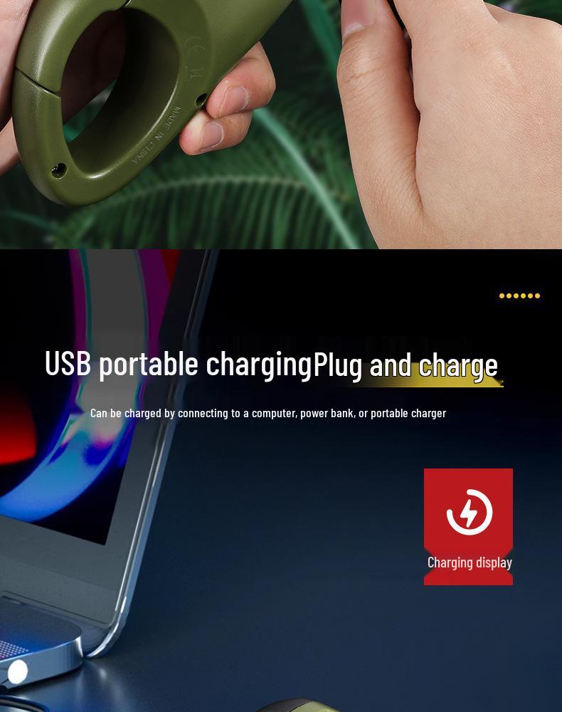 High-Brightness Emergency Flashlight with Long Battery Life and Solar Hand-Crank Charging