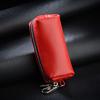Genuine Leather Key Holder - Unisex Car/House Key Organizer Pouch with Long Keychain, Cow Split Leather Wallet Case
