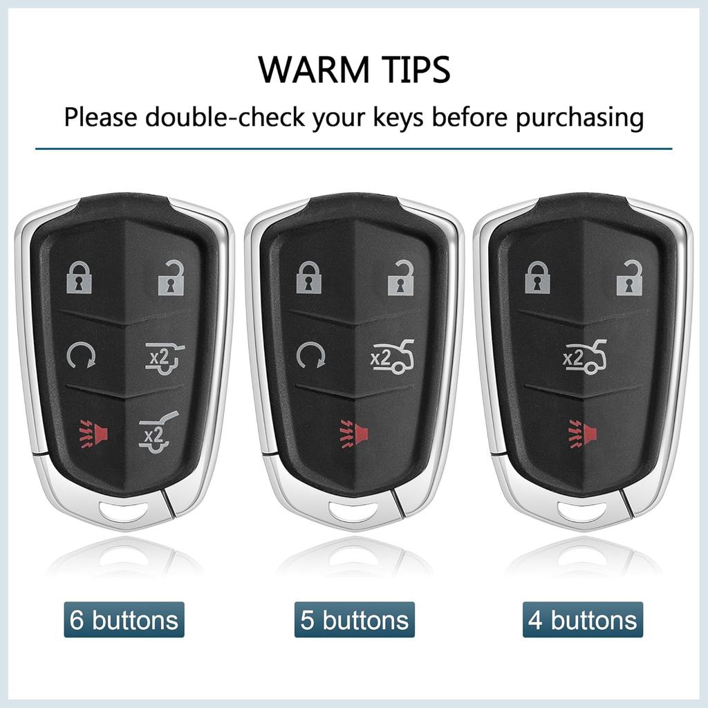 for Cadillac Key Fob Cover 5 Buttons Car Key Case fits Cadi ATS CT6 CTS ELR SRX XTS XT4 XT5 XT6 2025 2024