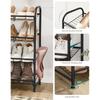 Stackable Shoe Rack, 4 Tier Metal Shoes Rack Storage Shelf, Holds Up To 20 Pairs Shoes, Adjustable Slanted Shelves Shoe Tower
