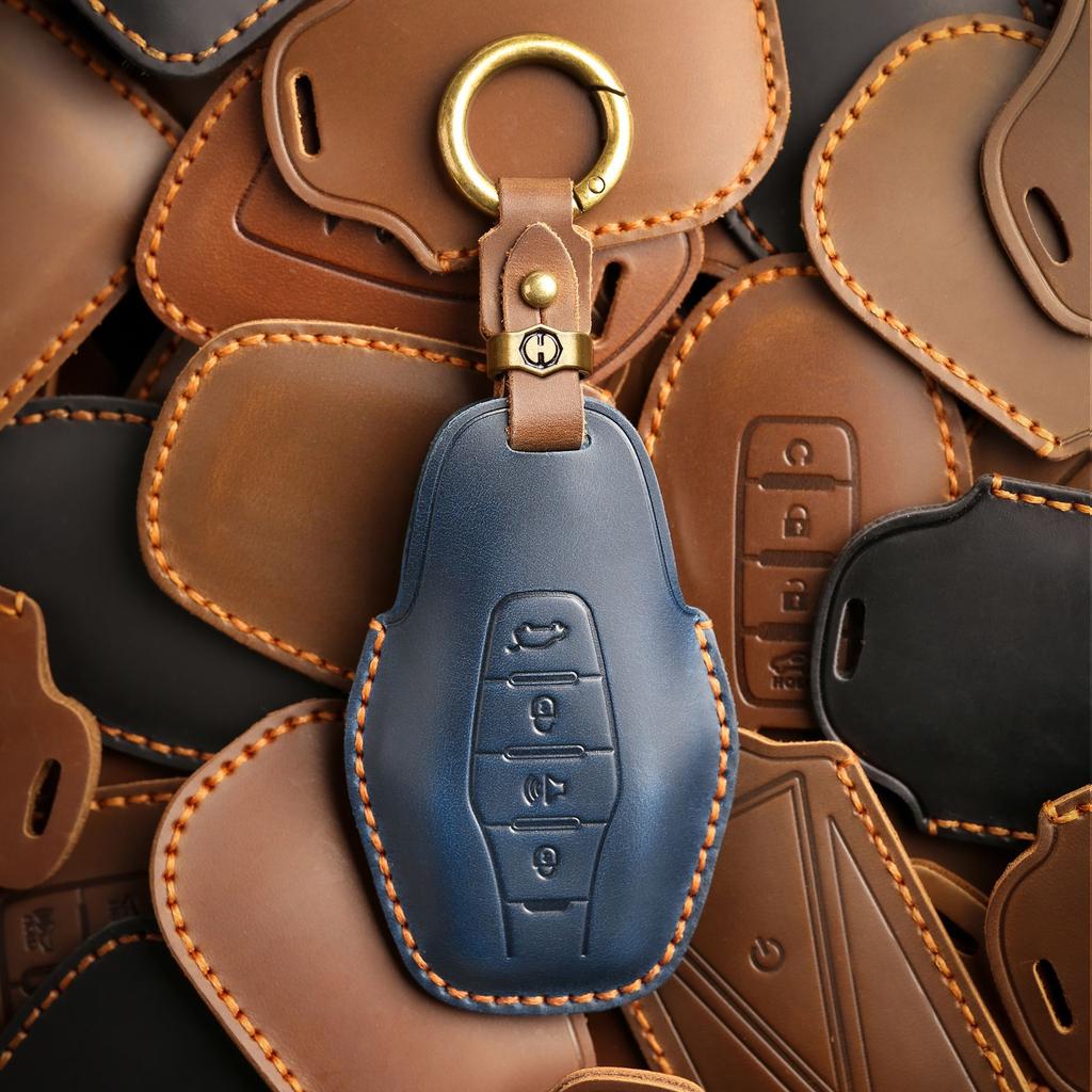 Retro Key Cover Is Suitable For Jietu X90 X95 X70Pro Jietu X70M Handmade Leather Key Case Ring.