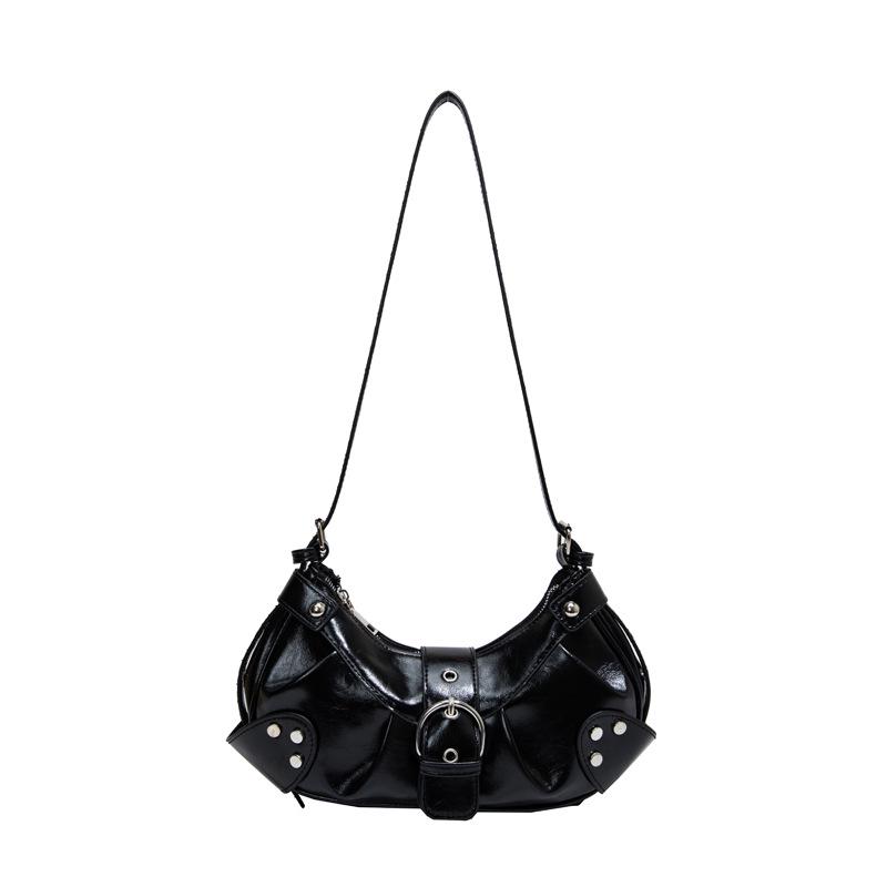 2026 Koreanischer Stil Damen Umhängetasche aus weichem Leder Motorradtasche