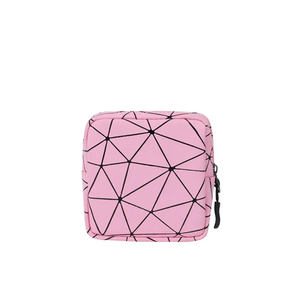 Rhombus Pattern Makeup Bags Portable Pad Pouch Bags Reusable Sanitary Napkin Storage Bag Storage Pouch Sanitary Napkin Bag
