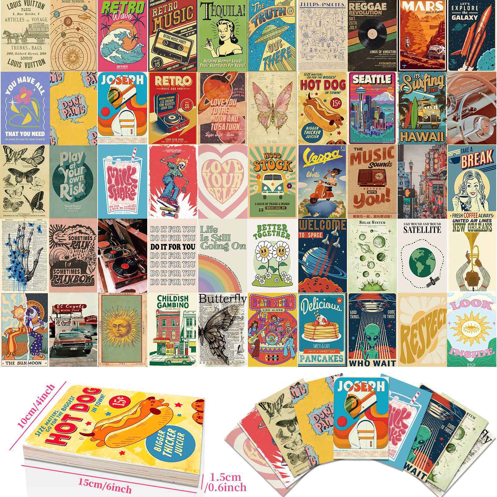 

50 настенных открыток Винтажные открытки с иллюстрациями Декоративные открытки для спальни в скандинавском стиле Фоторамки Настенные открытки T01041482-Wall Card - Vintage Illustration 50