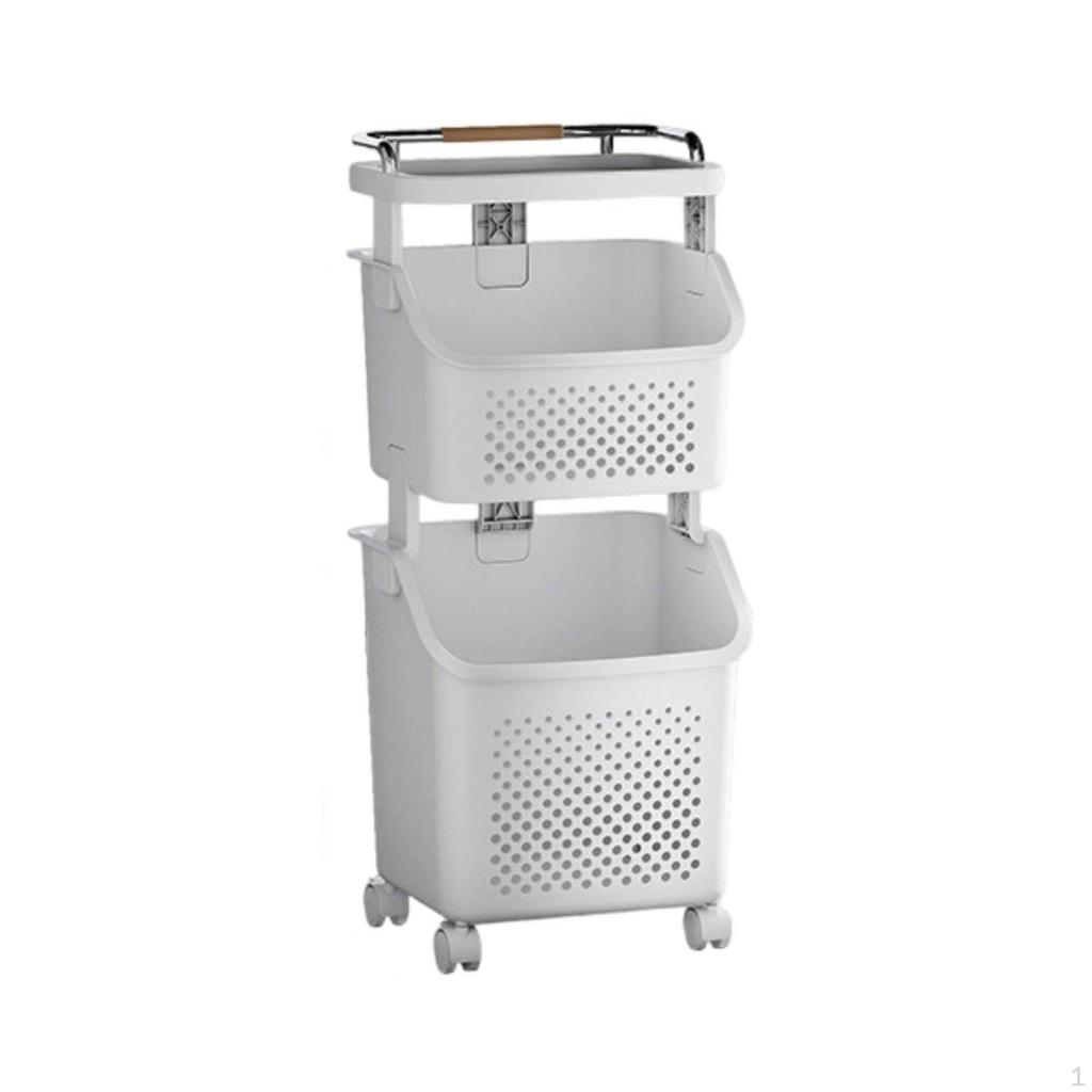 Laundry Basket Cart Multi-Layer Hamper Large Capacity Household Storage