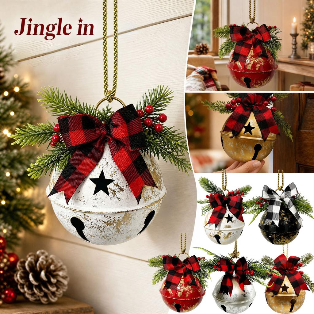Large Christmas Bell Hanging Decoration for Holiday Tree and Home Decor