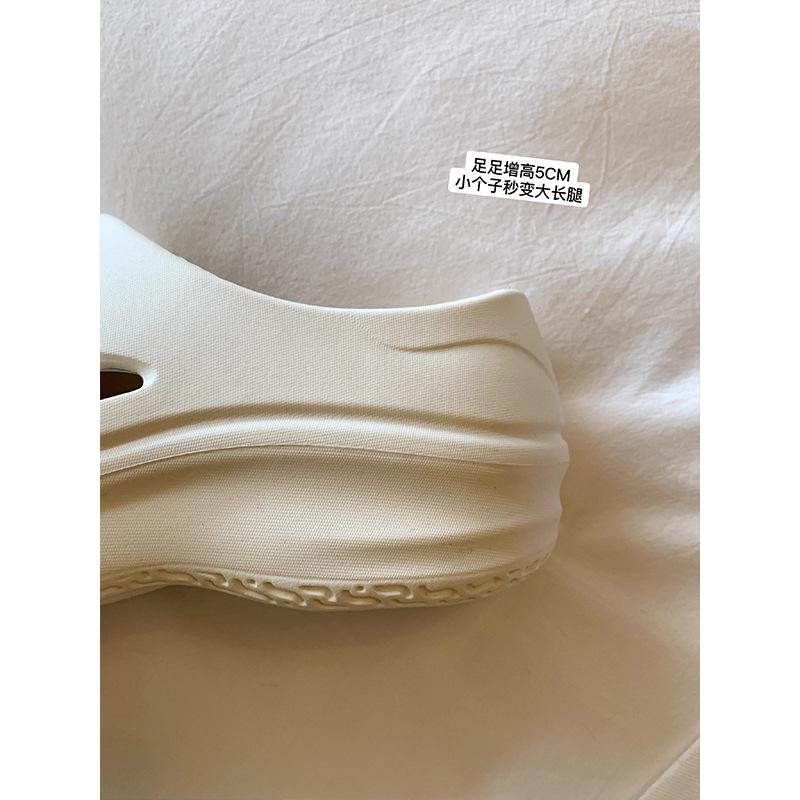 Pink chef shoes 2025 summer new heightening muffin platform slippers women wear ugly cute bag head hole shoes