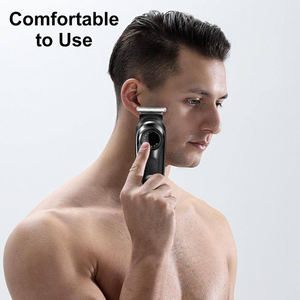 5 in 1 Electric Hair Trimmer for Men, Cordless Rechargeable Whole Body Hair Trimming Machine with Digital Display, Suitable for Beard Nose Chest Shavi