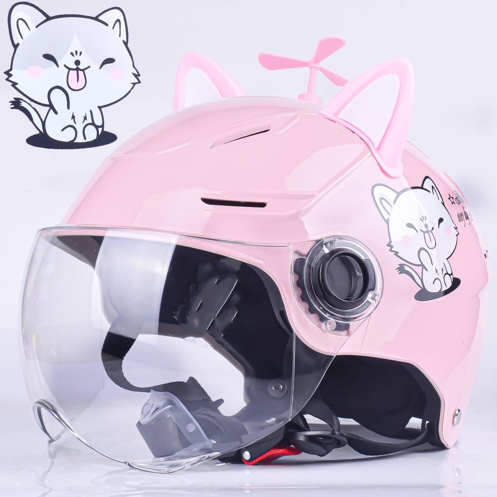 Electric Car Helmet Cute Cat Lightweight Personality Summer Riding Helmet National Standard Sun Protection Hat