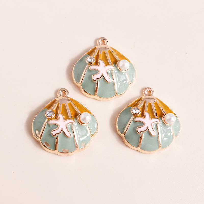 10pcs Cute Marine Life Charms for Jewelry Making Enamel Starfish Shell Mermaid Charms Pendants for DIY Necklaces Earrings Gifts
