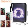 Shadow Specter Phantom Ghost Card 4 Holds 400 Cards PU Leather with 3 Trading Card Collection Case File, Pockets, - Zipper, Rings, Refillable,