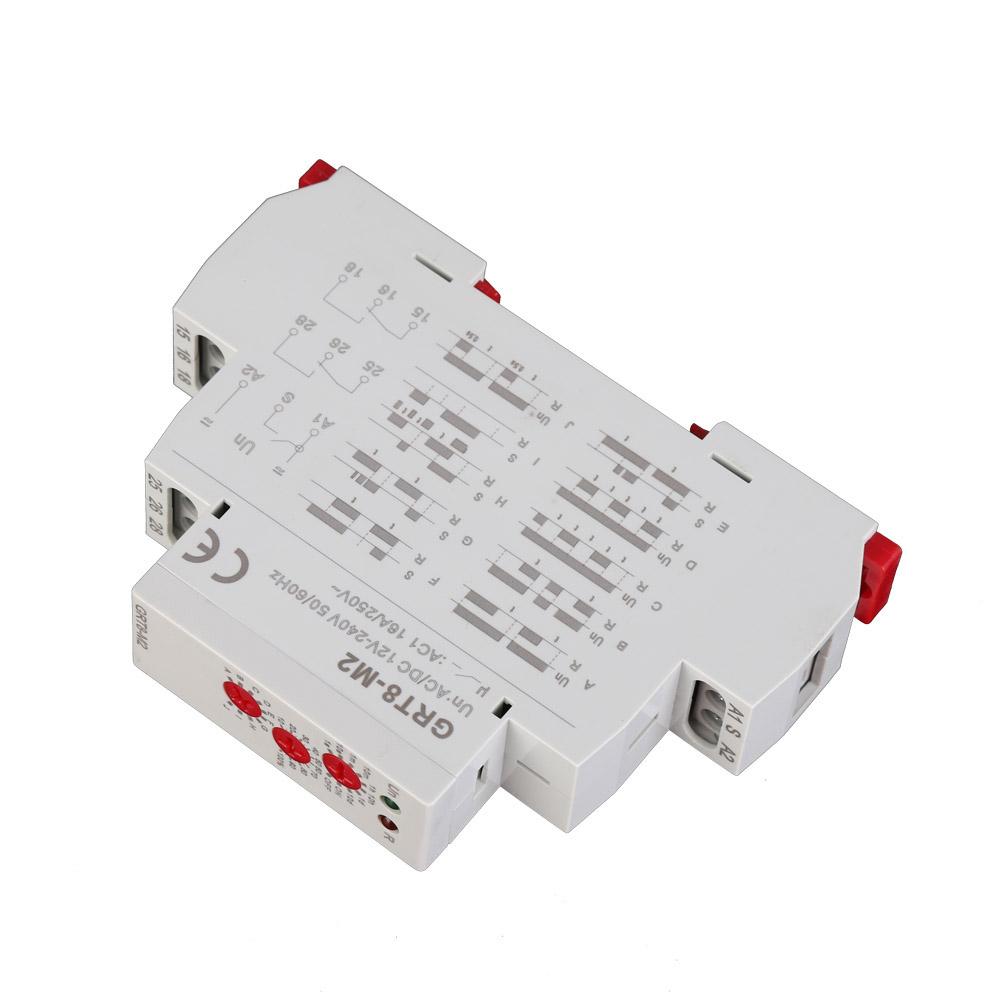 GRT8-M2 Multifunctional Delay Time Relay with 10 Functions DIN Rail Mount AC/ 12V-240V