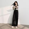 Sancai Women's High-Waist Acetate Wide-Leg Pants