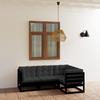 4 Pcs Garden Set with Cushions Solid Pine Wood
