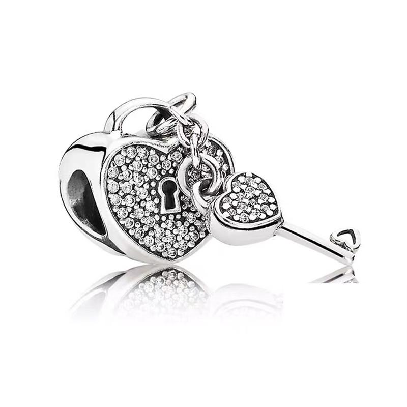 NEW Pavé Bead Sparkling Paw Print Flower Heart Charm Fit Original European 925 Sterling Copper Bracelet DIY Women Zircon Gift