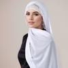 2/Pcs Lace Hijab Cap With Chiffon Scarf Women Hijab Solid Color Long Shawls Wraps Ladies Bandana Cotton Bonnet And Chiffon Scarf