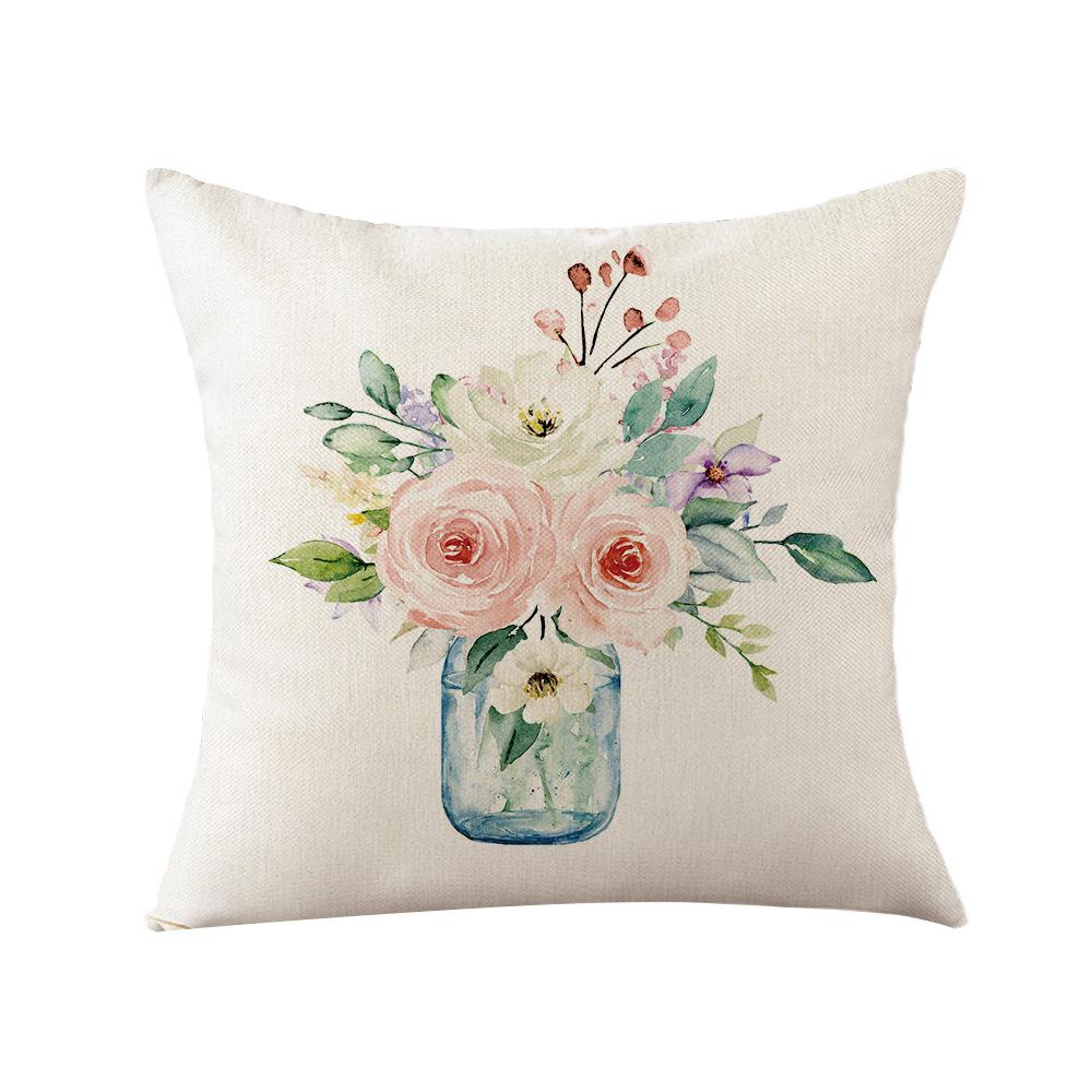 Aquarell Frühlings Kissenbezug Nordische Blume Heim Kissenbezug Polyester Schlafzimmer Sofa Kissenbezug