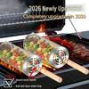 Stainless Steel Portable BBQ Rolling Grill Cage, Cylinder Smoker Net 304