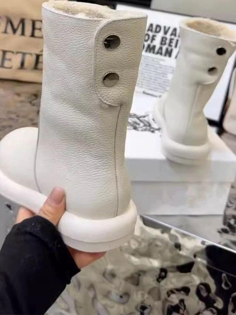Rejia 2025 Winter Milk Tea Color Women's Martin Boots - Flat Bottom, Two-Wear, Thickened Snow Boots