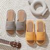 New autumn linen slippers home slippers thick bottom non-slip silent cotton and linen slippers four seasons