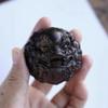 Boxwood Carved Lion Head Pixiu Handheld Massage Ball - Animal-Themed Gift for Elders
