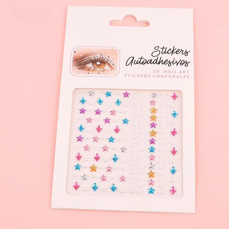 Diamond Eyebrow Tattoo Sticker Glitter Eyeliner Eyebrow Makeup Face Eyes Temporary Tattoo Rock Rhinestone 3D Eyeliner Stickers