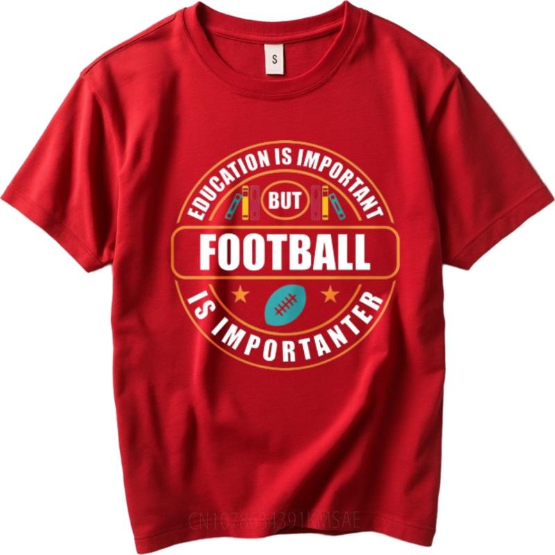 Unisexs Top New Arrived Unisex Oneck Tshirt Daily Wear Education Is Important But Football Is Importanter Fashionable Unisex Tops