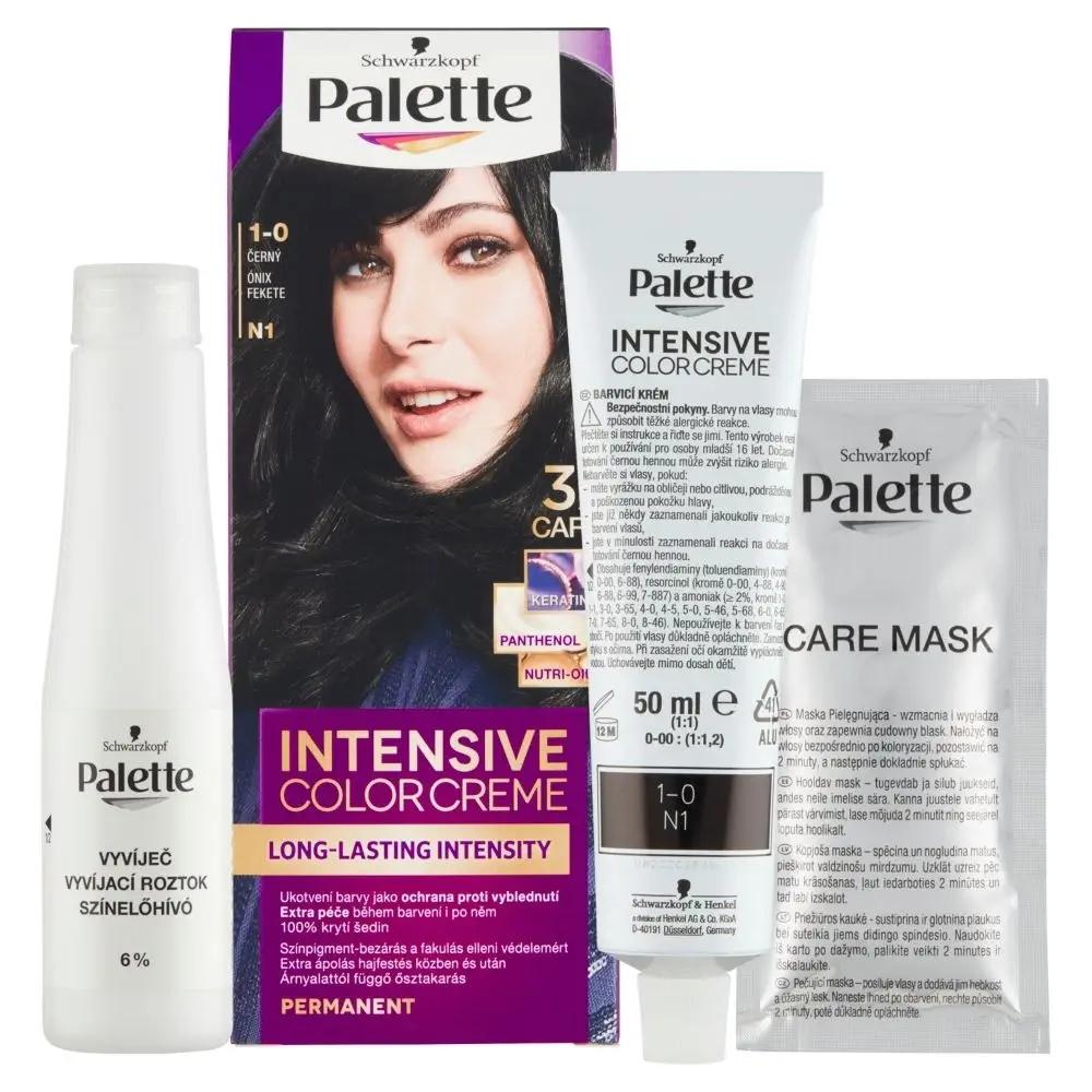 Palette Intensive Color Creme Hair Dye, Permanent, No. 1-0 Black 1 Pc