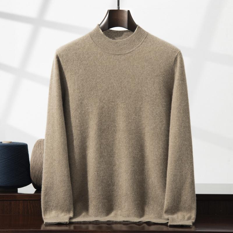 

2025 new cashmere sweater long-sleeved semi-turtleneck sweater loose inside 3XL