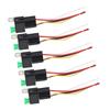 5Pcs Automotive Relay 12V DC 30A 4 Pin 4 Wire Interlocking Relay Socket Set Kit for Vehicle